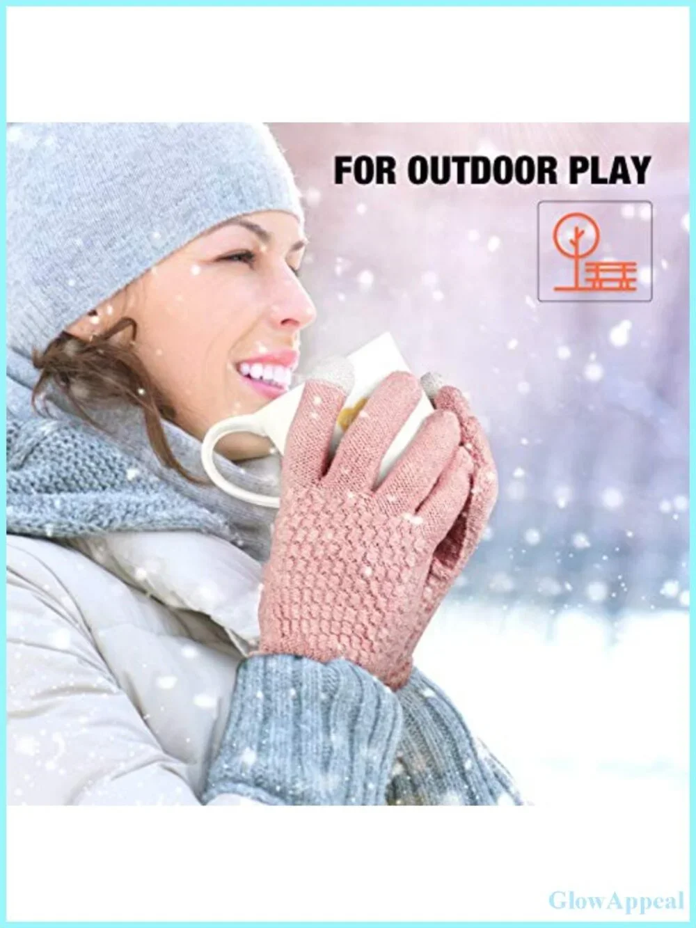 Women's Winter Touch Screen Gloves, Chenille Fleece-Lined, 4 Pairs, Black Gray